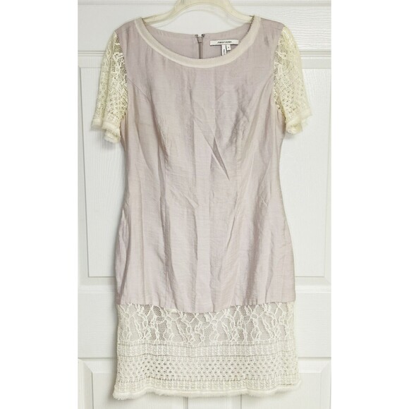 Blush Pink Midi Dress by Max and Cleo Lace Trim Size 8 Alexa - Picture 1 of 9